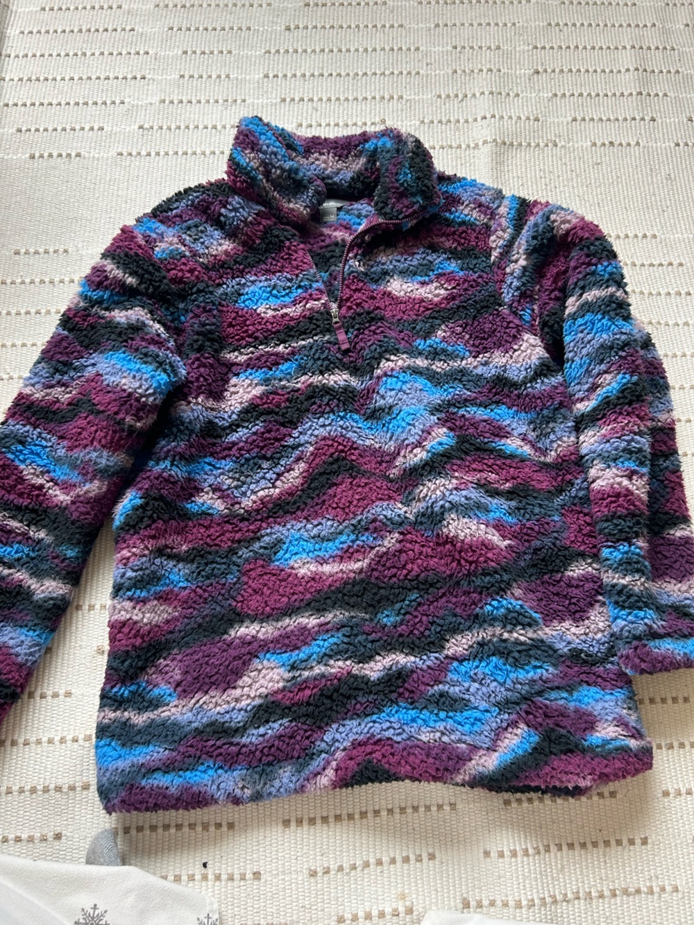 Eddie Bauer Women's Plush Half-Zip Sweater in Purple, Blue and Black